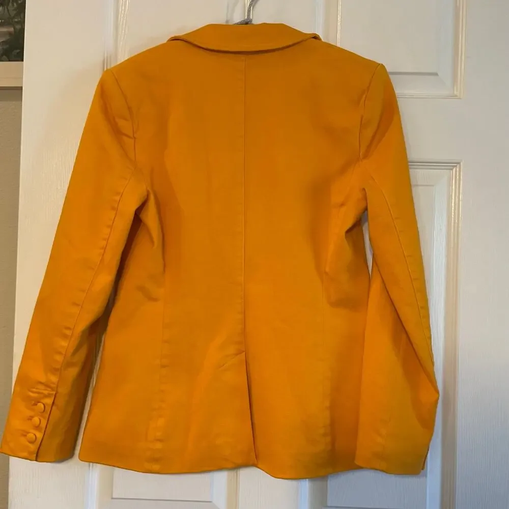 NWT Alice + Olivia Macey Notch Lapel Orange Tangerine Blaze size 12 - Picture 2 of 16